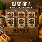 Noah’s 100% Premium All Beef Franks – Case Packs (7 Count • 6 or 12 Packs)