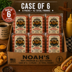 Noah’s 100% Premium All Beef Franks – Case Packs (7 Count • 6 or 12 Packs)
