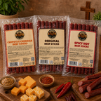 Noah’s Premium Beef Sticks – Original, Chipotle Cheddar, Honey & Spicy Hot